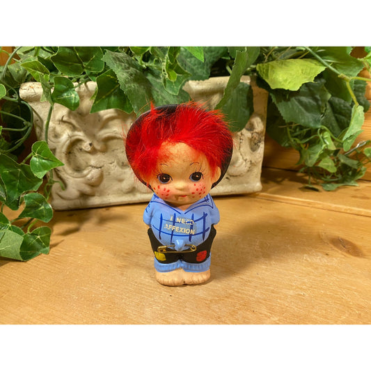 Vintage Red Haired Boy Doll with Freckled Face | Enesco | "I Need Affexion" Hillbilly Boy Figurine | Made In Japan | Midcentury Modern Decor