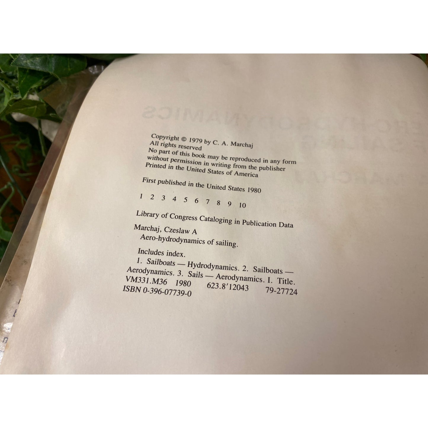 Vintage Book: Aero-Hydrodynamics of Sailing | 1979 | Hardcover | C.A. Marchaj  | Nautical | Sailing | Forces Acting On A Sailing Yacht