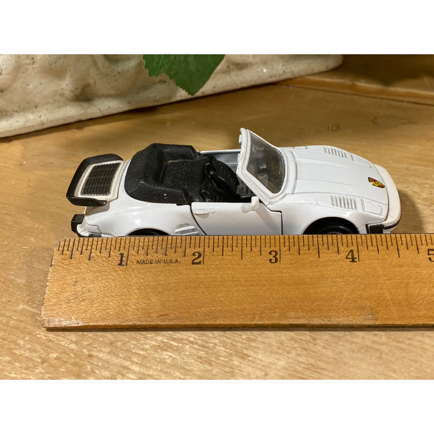 Vintage Toy Car | White Convertible Porsche 911 Turbo Flat Nose Cabriolet | MC Toys | 1:36 Scale Model Car | Collectible Miniature Car