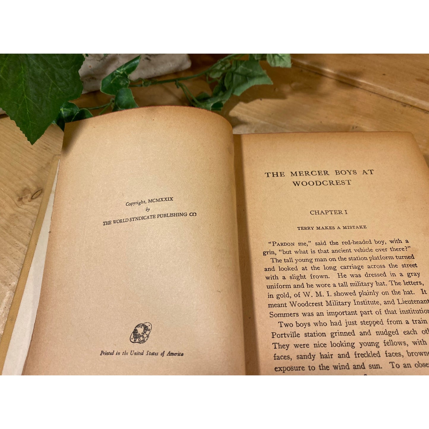 Vintage Book: The Mercer Boys At Woodcrest | Capwell Wyckoff | Fiction Novel | Hardcover Book | Mystery Novel for Young Readers | Military