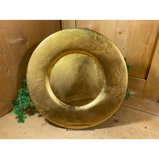 Vintage Gold Charger Plate | Pier 1 Imports | Toscona Gold Server Platter | Holiday Table Decor | Christmas | Retro Large Gold Charger Plate