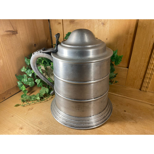 Vintage Pewtertone Tankard | Metal Beer Stein with Cover | Pewter Ice Bucket | Seymour Mann | Academia Shelf Decor | Barware | Home Bar
