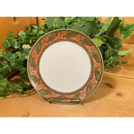 Vintage Limoges Floral Porcelain Plate | Haviland | Made In France | Art Deco Decor | Green and Peach Floral Plate | Midcentury Modern Decor