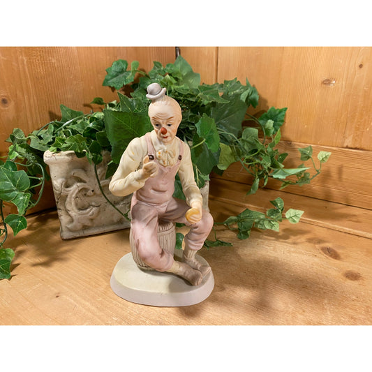 Vintage Ceramic Sitting Clown Figurine | Hand-Painted Ceramic Hobo Clown | Clowns | Midcentury Modern Shelf Decor | Circus Clown Collectible