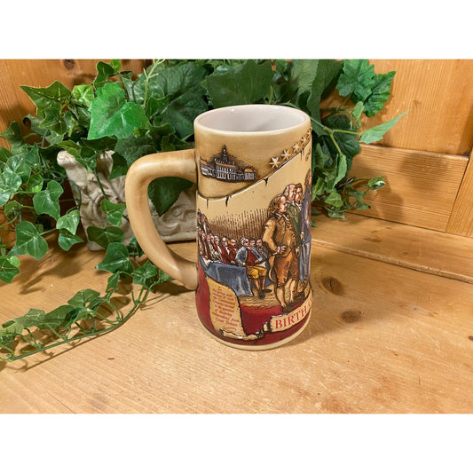 Vintage Ceramic Miller Beer Stein | Birth of A Nation | 35867 | Miller Beer Mug | Clydesdale Horses | Academia Barware | Second In A Series