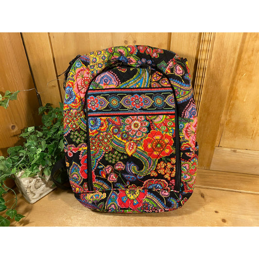Vintage Black Floral Vera Bradley Laptop Backpack | Symphony In Hue | 2009 | Quilted Floral Backpack w/ Padded Shoulder Straps | Cottagecore