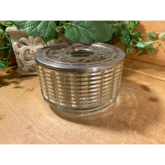 Vintage Silex Candlelight Coffee Warmer | Clear Glass + Chrome Tealight Candle Cup | Votive Candleholder for Warming Beverages | MCM Decor
