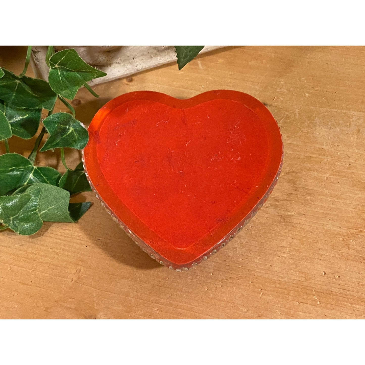 Vintage RedGlass Heart Paperweight | Fostoria | "Images of Love Are Seen Through the Heart" | Vintage Valentine's Day Gift | Paperweight