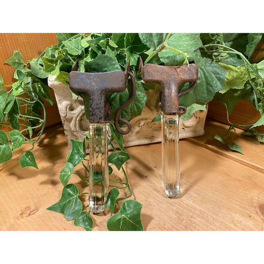 Vintage Pyrex Flameware Metal + Glass Detachable Pot Handles - Set of 2 | Flip Lock Handles for Pots and Pans | Midcentury Modern Kitchen