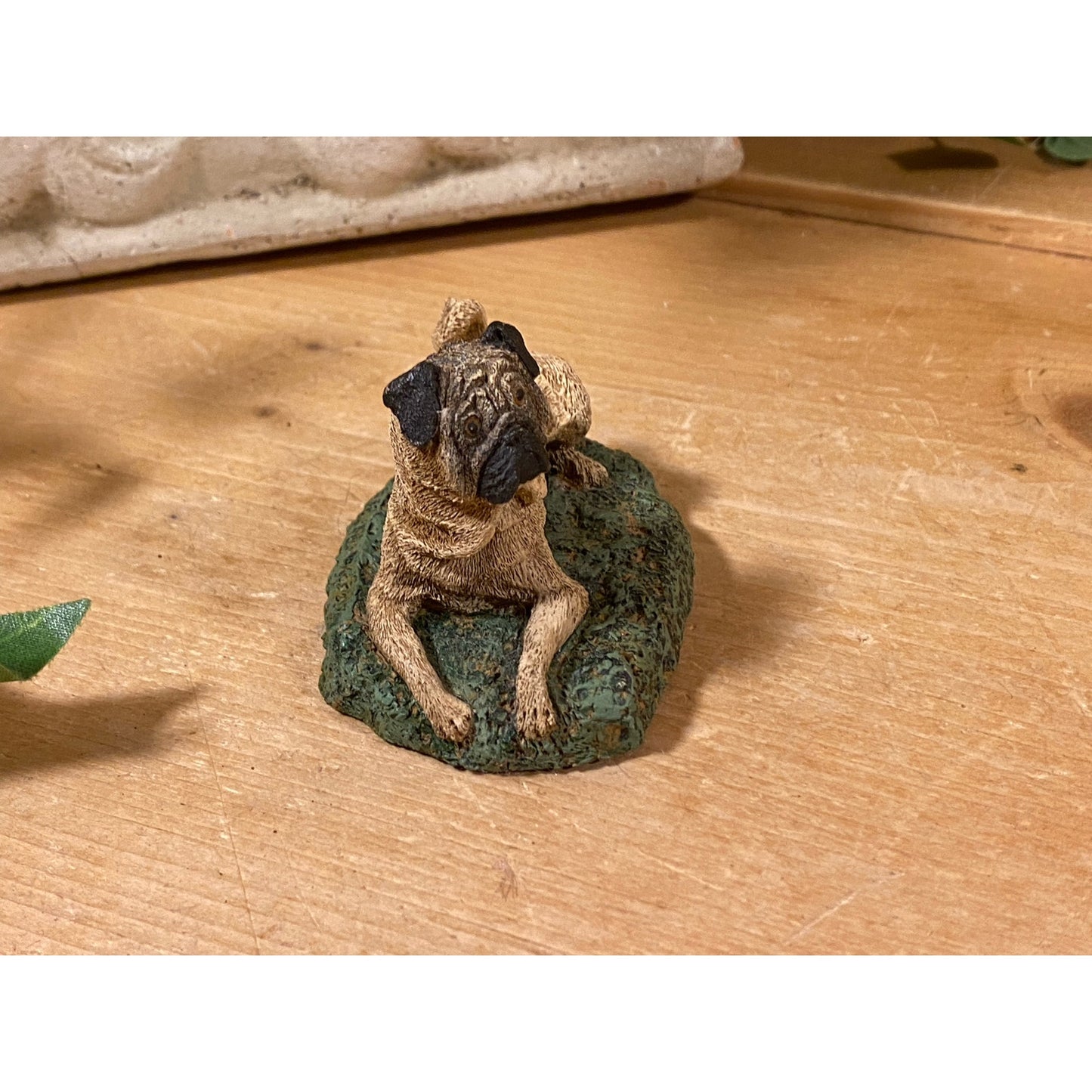 Vintage Cold Bronze Cast "Pug" Dog Figurine | Kennel Collection | Marsha A. Richardson | Cottagecore | Handcrafted In Boone, NC | Dog Figure