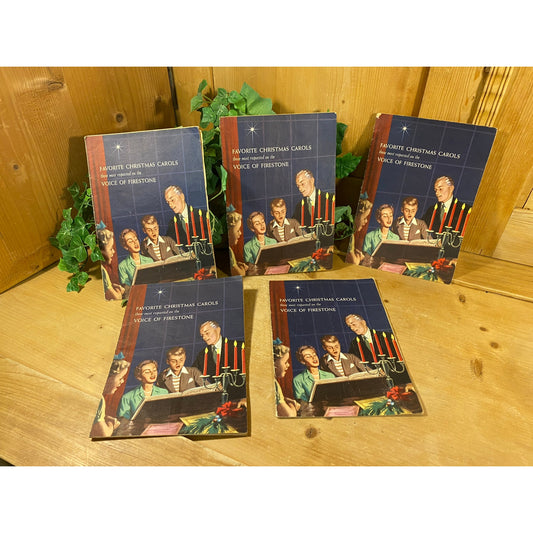 Vintage Christmas Caroling Booklets - Set of Five | 1955 | Favorite Christmas Carols - Most Requested on Firestone | Christmas Music Booklet