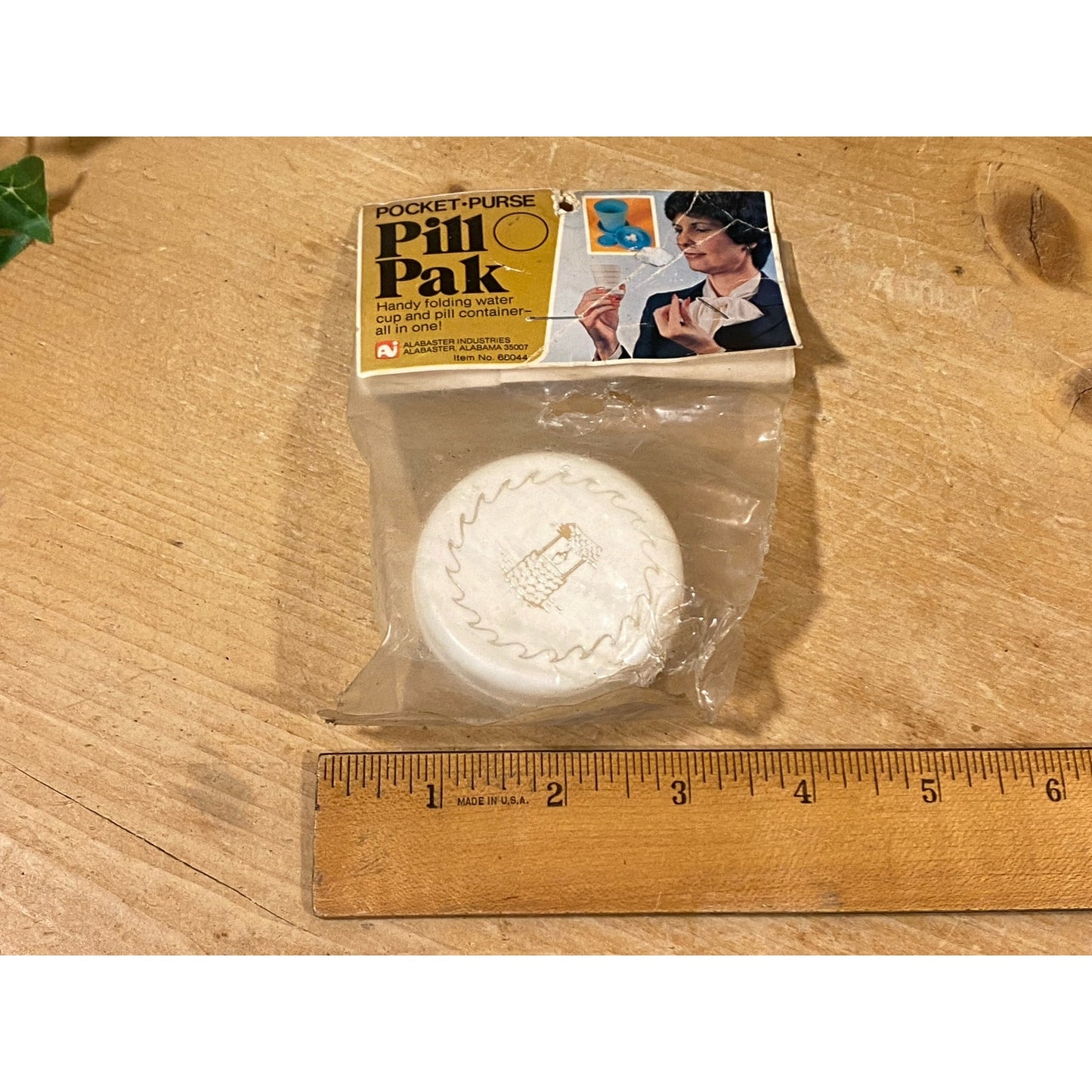 Vintage Pill Pak  | New In Package | Handy Folding Water Cup and Pill Container - All In One! | Midcentury Modern Living | Medicine Cup
