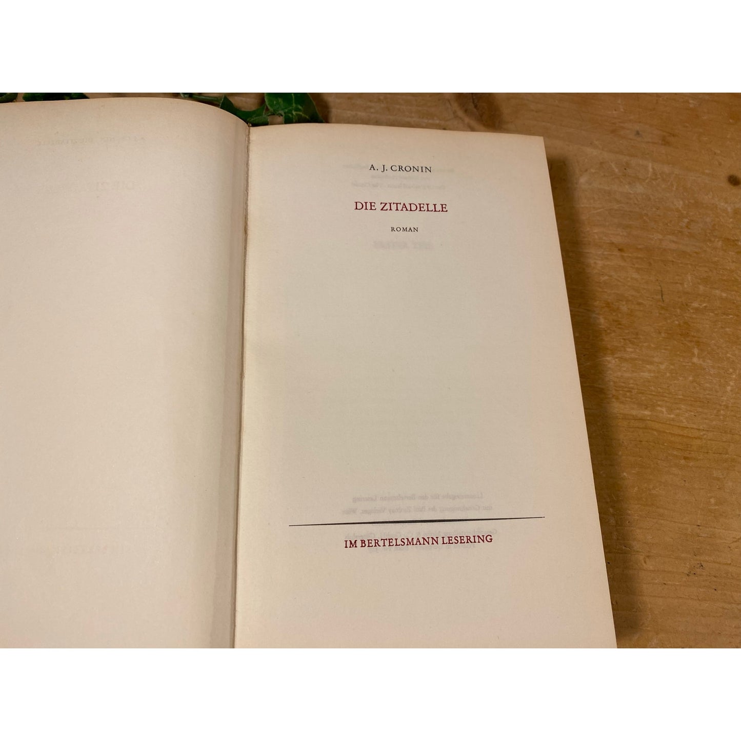Vintage HC German Book: Die Zitadelle | AJ Cronin | The Citadel | German Language Novel About Dr. Andrew Manson, Scottish Doctor | Hardcover