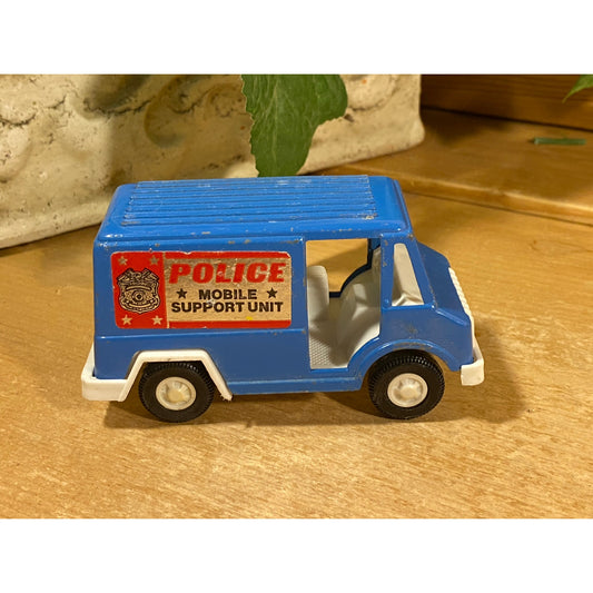 Vintage Die Cast Toy Van | Blue Van | Police Mobile Support Unit | TootsieToy | 1970 | Collectible Die Cast Toy Car | Vintage Toy Car