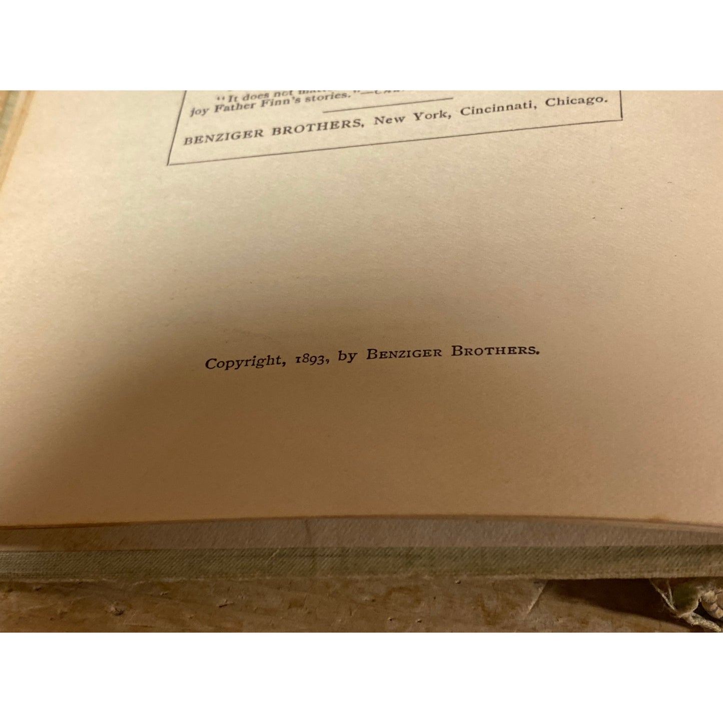 Vintage Book: Percy Wynn | 1893 | Francis J. Finn | Fiction Novel | Hardcover Book | Timeless Coming of Age Tale | Benziger Brothers