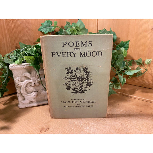 Vintage Book: Poems For Every Mood | Harriet Monroe | Whitman Publishing | 1933 | Fiction Novel | Hardcover Book | Poetry | Cottagecore