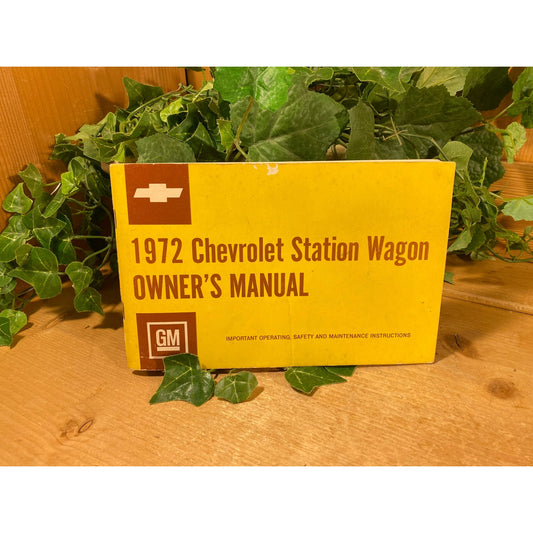 Vintage 1972 Chevrolet Station Wagon Owner's Manual | Chevy Memorabilia | 1970s Decor | Academia | Chevy Station Wagon Car Manual