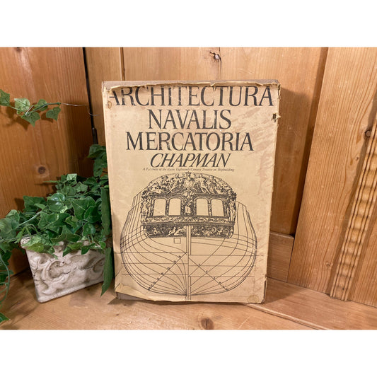 Vintage Book: Architectura Navalis Repororia | Hardcover | Chapman | Naval Architecture | Nautical | Navy | Sailing | Academia Shelf Decor