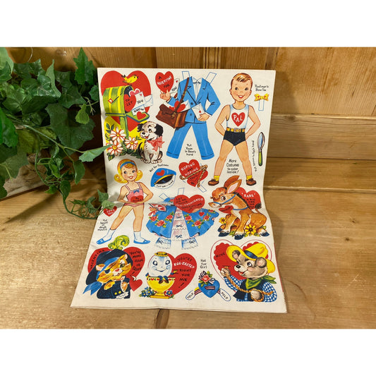 Vintage Valentine's Day Cards, Cutouts, and Paper Dolls | Midcentury Modern Decor | Valentine Ephemera | Valentines Day Activity Pages