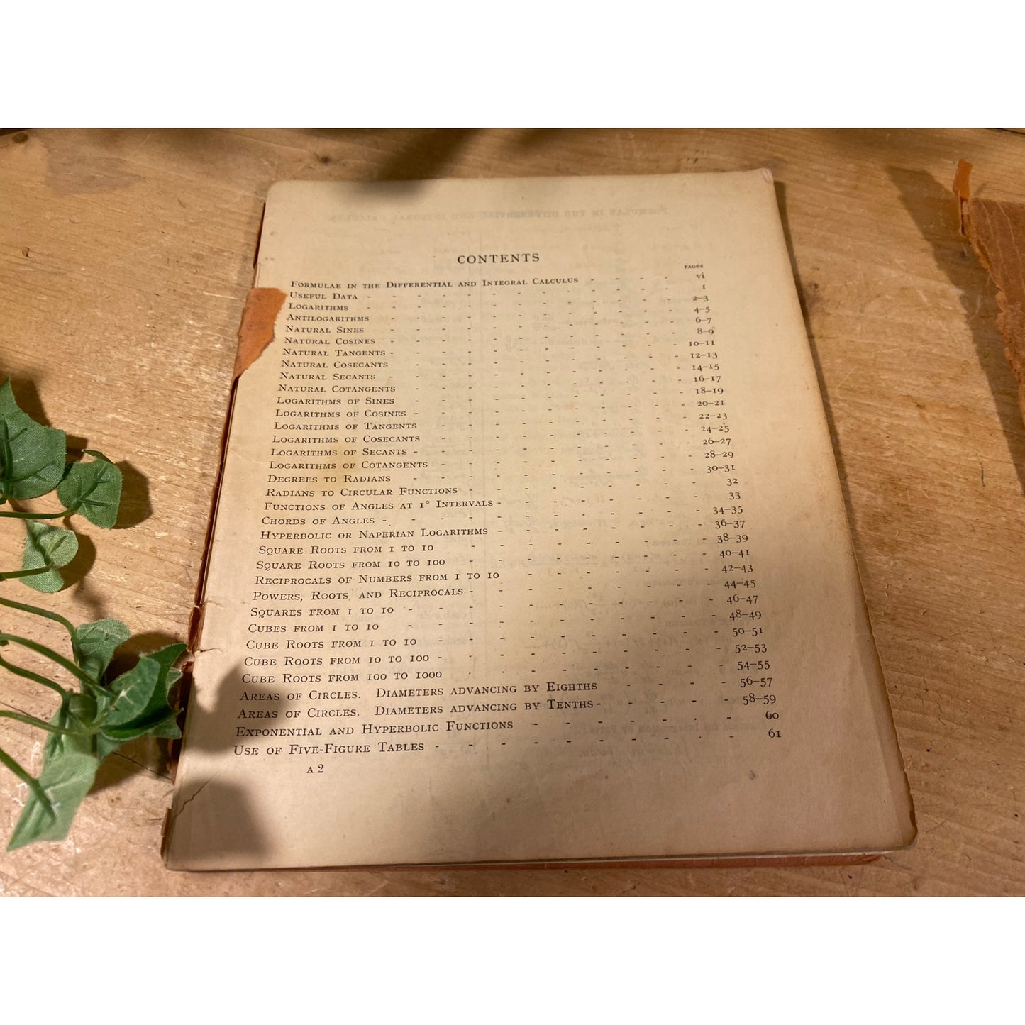Vintage Hardcover Text Book | Five Figure Logarithmic and Other Tables | Frank Castle | 1922 | Mathematics | Vintage Math Text Book