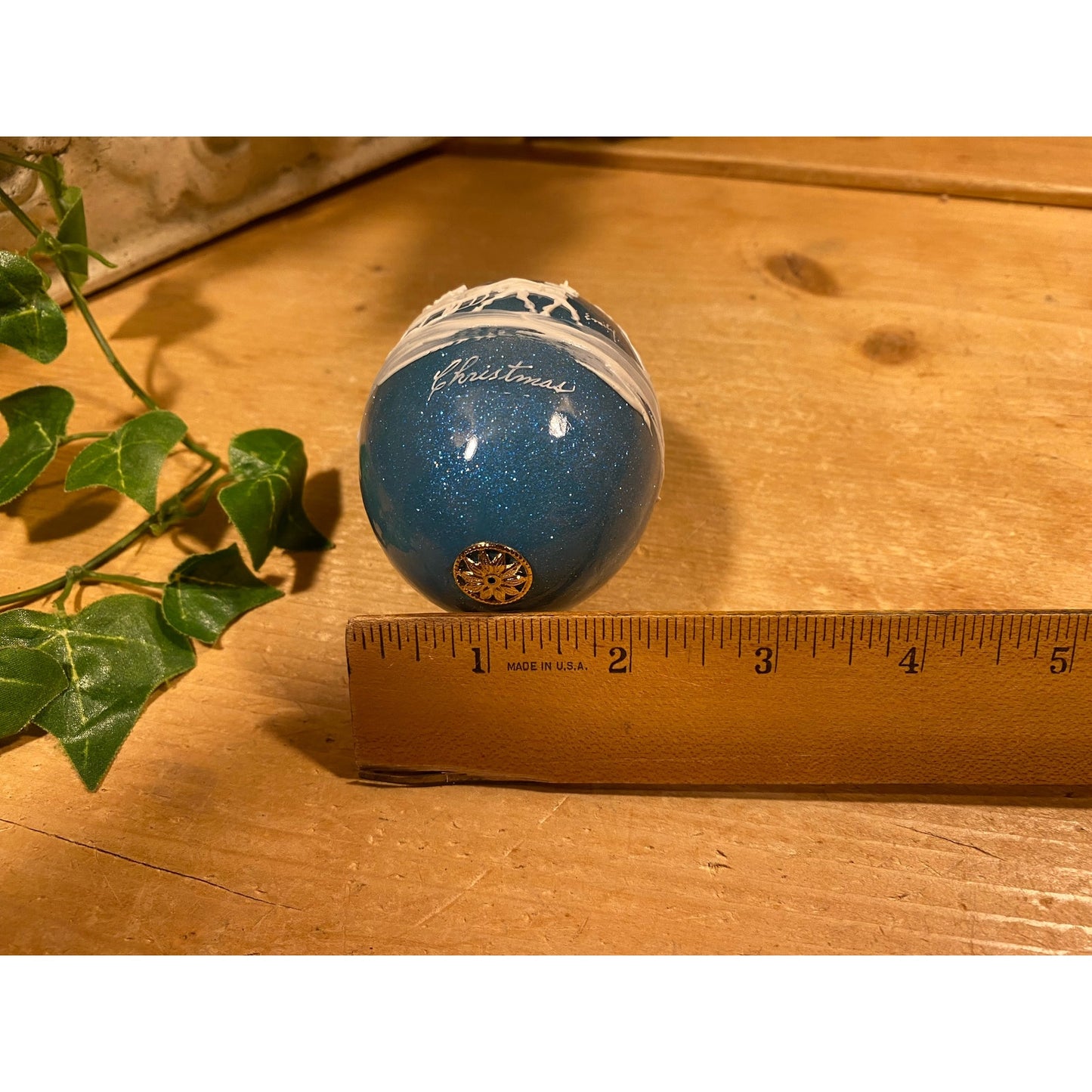 Vintage Handpainted Real Eggshell Ornament | Victorian Sleigh | Eggsquisite Egg | Blue Christmas Egg | Painted Chicken Egg Signed by Emily