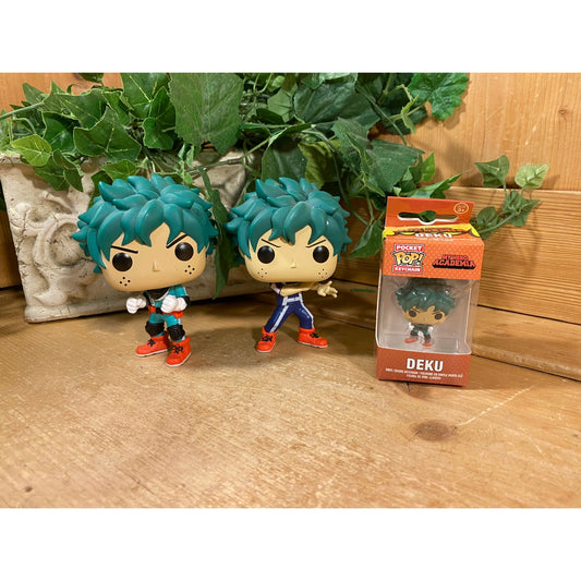 Funko Pop! Deku Vinyl Figures (2) and Keychain - Set of 3 | Izuku Midoriya | Collectible Vinyl Anime Figures | Blue Spiky Hair Dolls