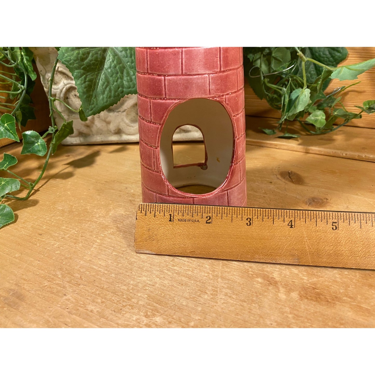 Vintage Ceramic Lighthouse Tea Light Candle Holder | Red and White Lighthouse Votive Candle Holder | Nautical Table Decor | Coastal Decor |