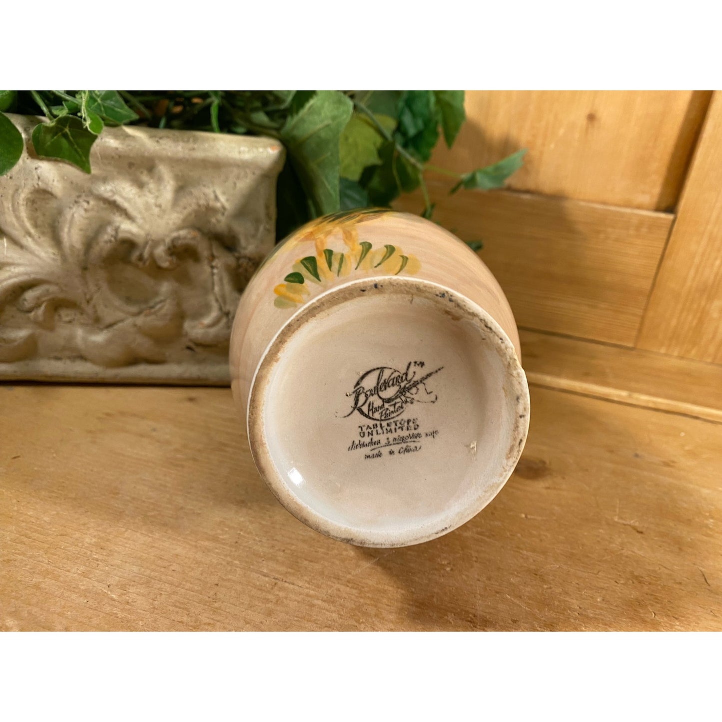 Vintage Handpainted Rooster Ceramic Vase | Boulevard | Farmhouse Kitchen Table Decor | Chickens | Rooster Shelf Decor | Vintage Rooster Vase