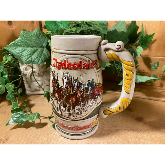 Vintage Ceramic Budweiser Stein In Original Box | 2002 | Budweiser Clydesdale Horses | Guiding the Way Home | Beer Stein | Retro Barware