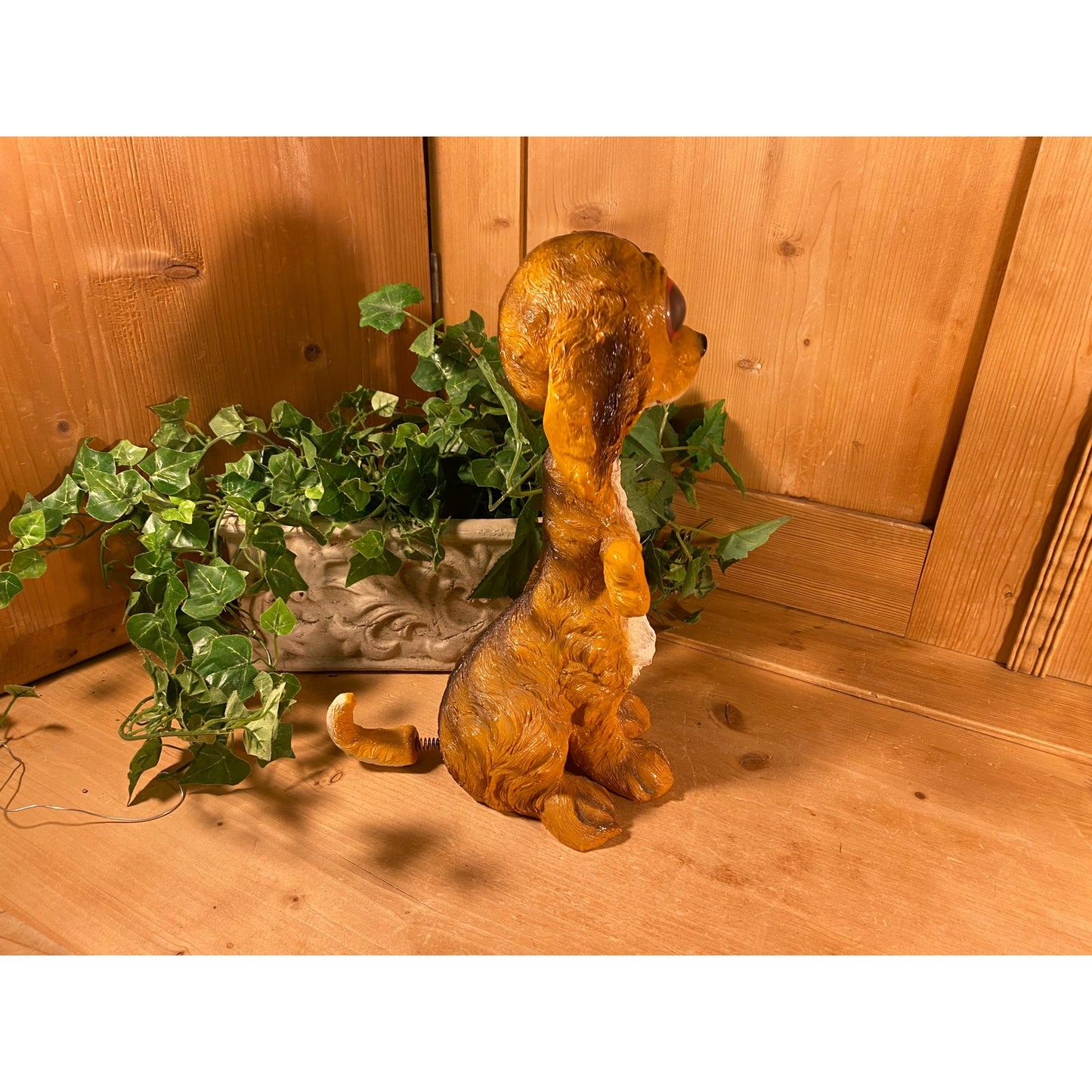 Vintage Bobblehead Dog with Swallowed Bone | Twisted Whiskers | American Greetings | Cottagecore Shelf Decor | Collectible Dog Figurine