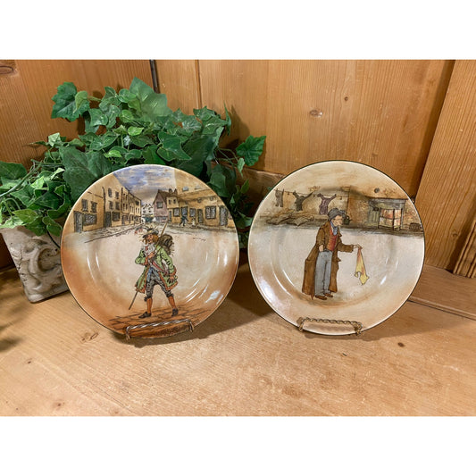 Vintage Royal Doulton Dickens Ware China Plates - Set of 2 | The Artful Dodger | Barnaby Rudge | Charles Dickens | England | Cottagecore