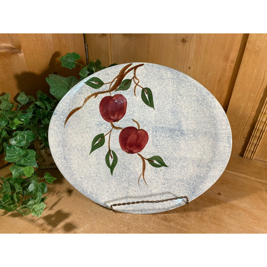 Vintage Handpainted Ceramic Apple Platter | Blue Ridge Pottery ?? | Oval White Plate with Apples On A Branch | Cottagecore Kitchen | Apples