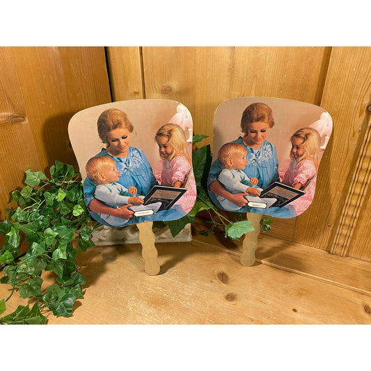 Vintage Paper Handheld Fans - Set of Two | Thrash Antiques | Vintage Advertising | Mississippi Antique Store | Vintage Ads  | Hand Fans