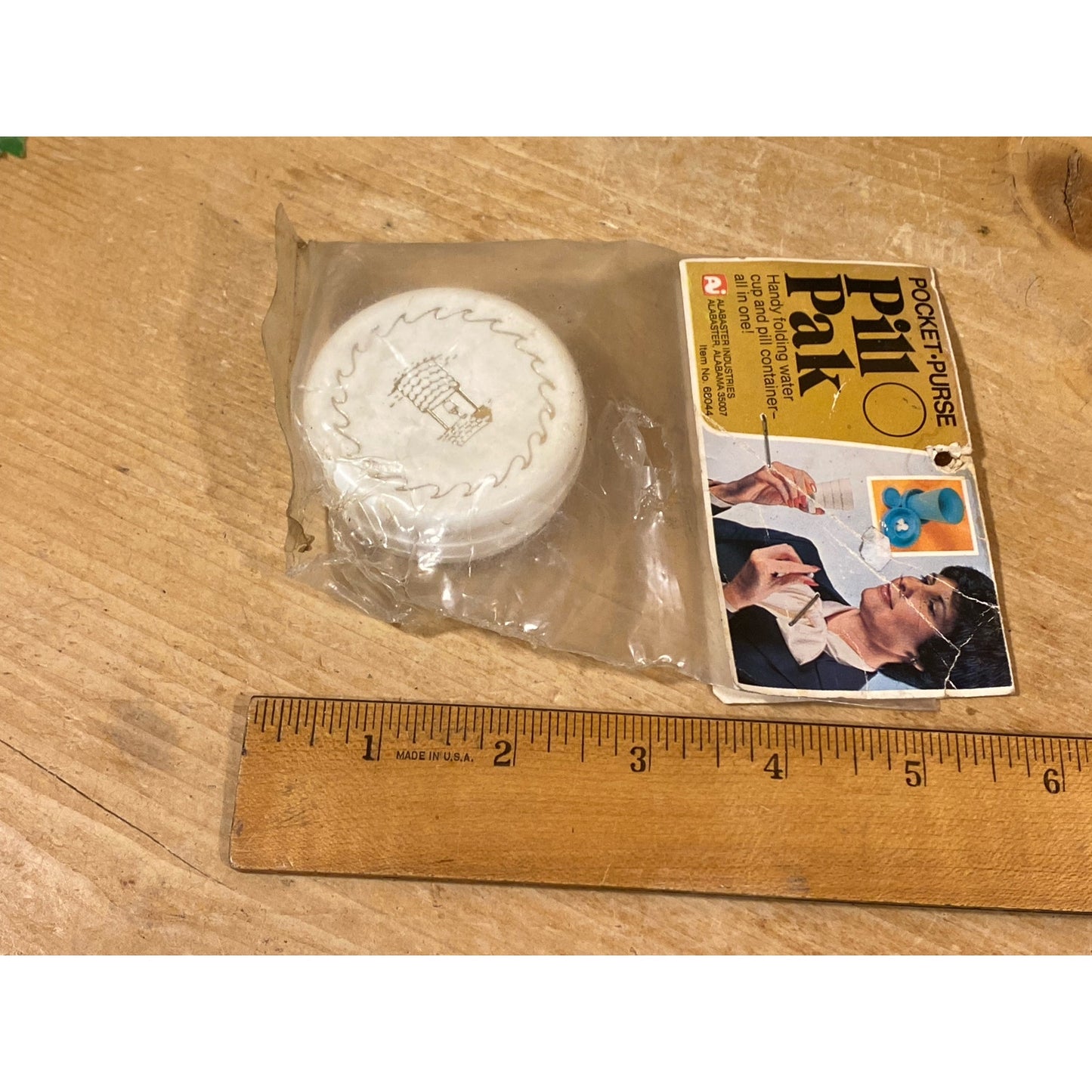 Vintage Pill Pak  | New In Package | Handy Folding Water Cup and Pill Container - All In One! | Midcentury Modern Living | Medicine Cup