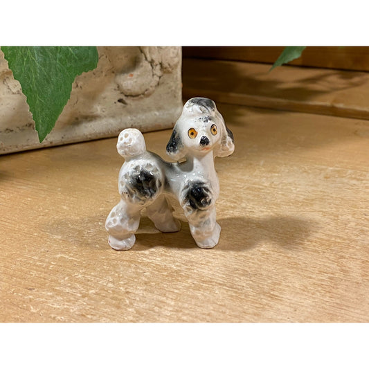 Vintage Black/White Poodle Figurine | Midcentury Modern Decor | Ceramic Poodle Figurine | Midcentury Dog Figurine | Poodles | Dog Figurine