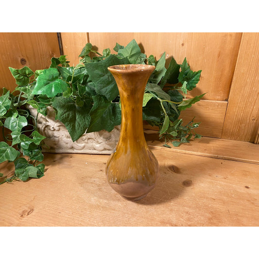 Vintage Brown Pottery Flower Vase | Wyatt Pottery | Burlington, Canada | Rustic Boho Pottery | Bohemian Table Decor | Midcentury Modern