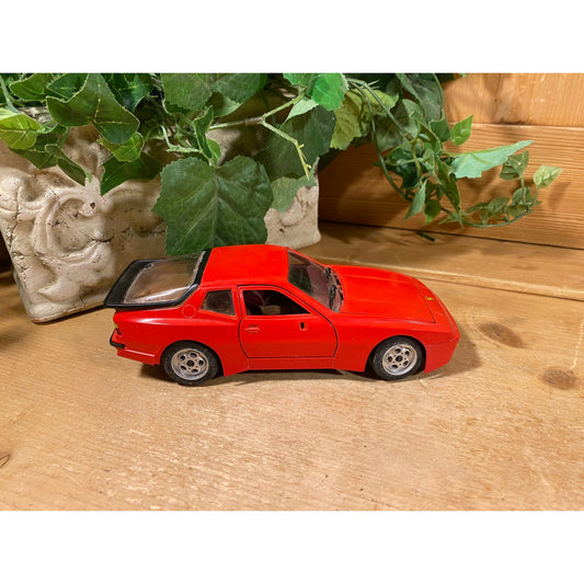 Vintage Toy Car | Red Convertible Porsche 944 Turbo | Majorette | 1:24 Scale Model Car | Collectible Miniature Car