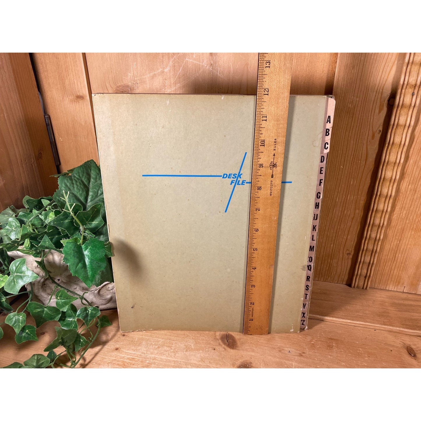 Vintage Green A-Z File Sorter | 8.5 x 11 Retro File Organizer | Midcentury Modern Office Decor | Midcentury File Cabinet Organizer