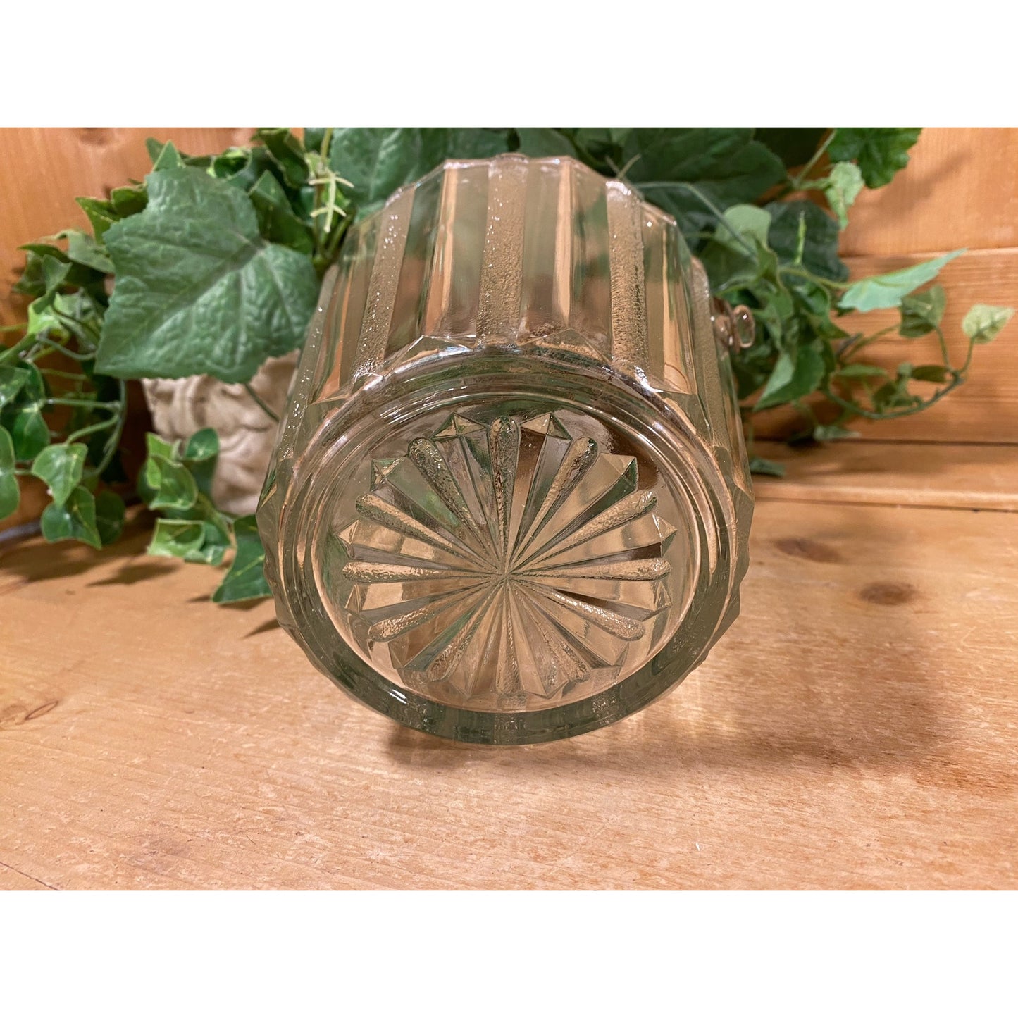 Vintage Round Textured Glass Ice Bucket with Metal Handle + Tongs | Wine Chiller | MCM | Champagne | Ice Bucket | 1970s | Midcentury Modern